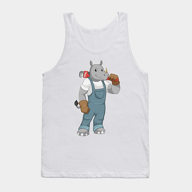 Rhino as Handyman with Water pump pliers Tank Top by Markus Schnabel